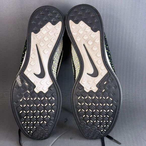 Nike Flyknit Racer Black White Volt athletic sneaker shoes men’s size 13 main image 7